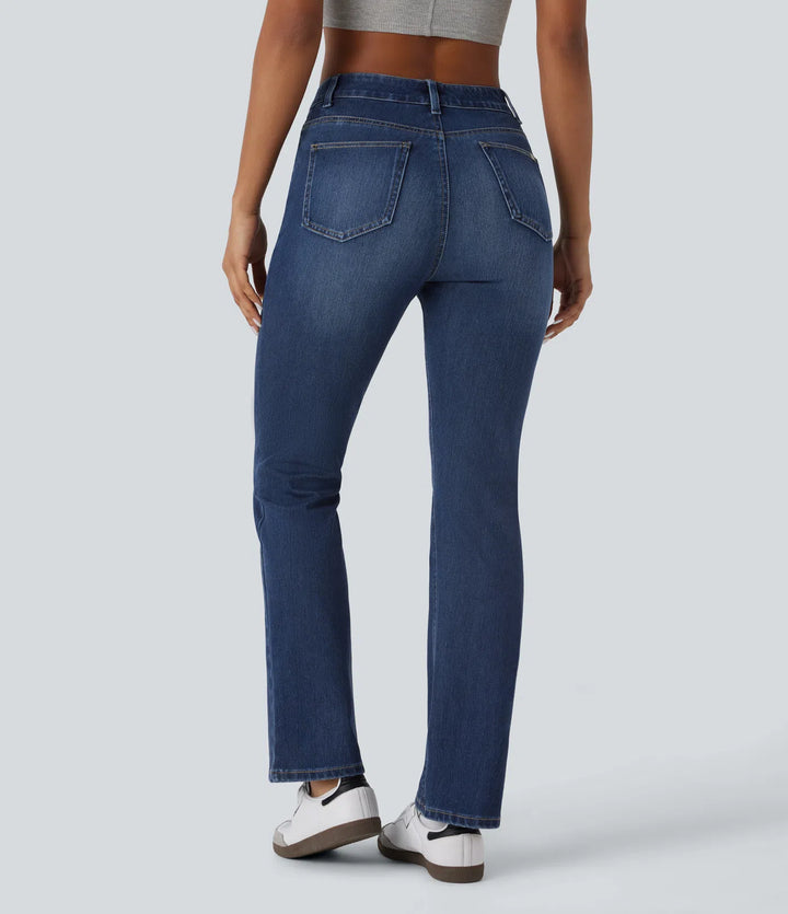 Halara Flex High Waisted Pockets Washed Casual Bootcut Jeans