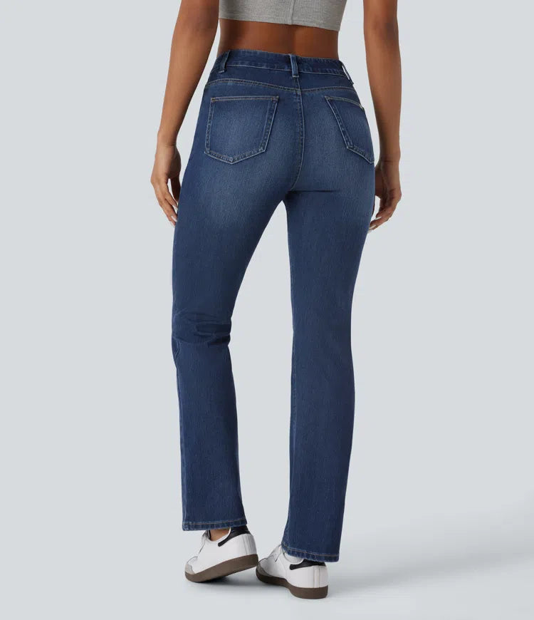 Halara Flex High Waisted Pockets Washed Casual Bootcut Jeans