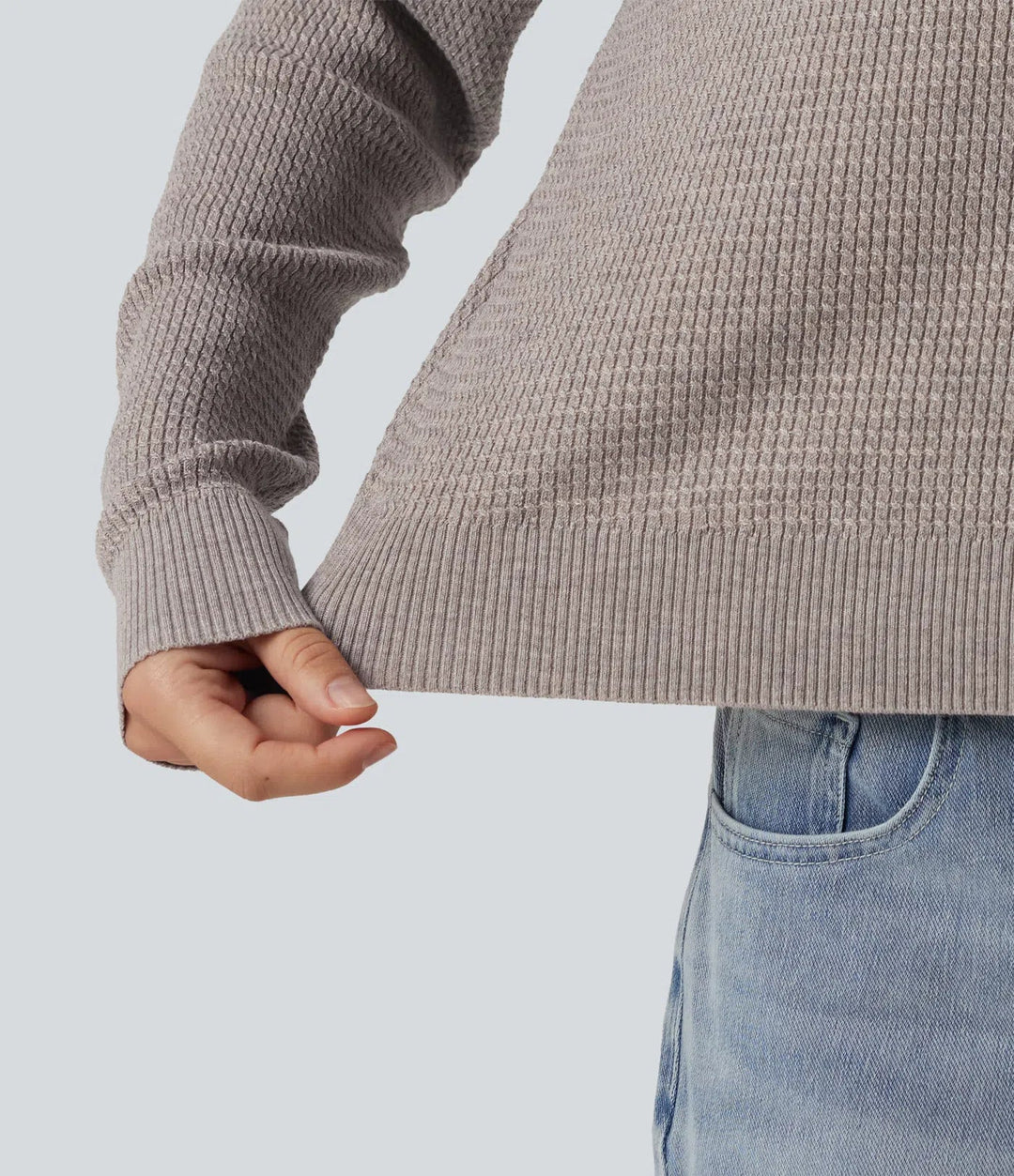 Round Neck Long Sleeve Cut-Out Back Casual Jumper