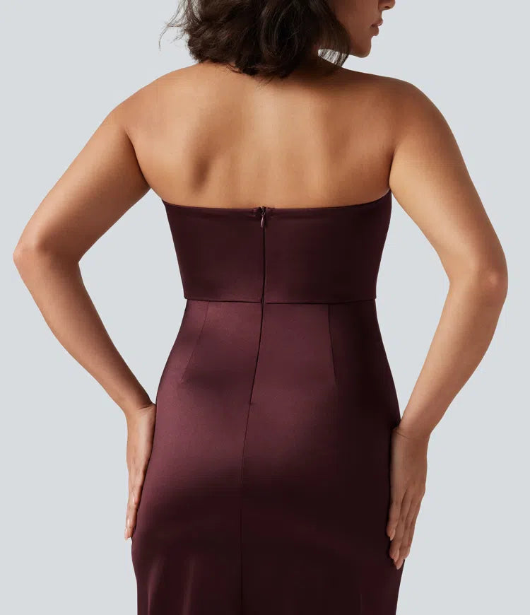 Tube 2-in-1 Bodycon Satin Midi Party Dress