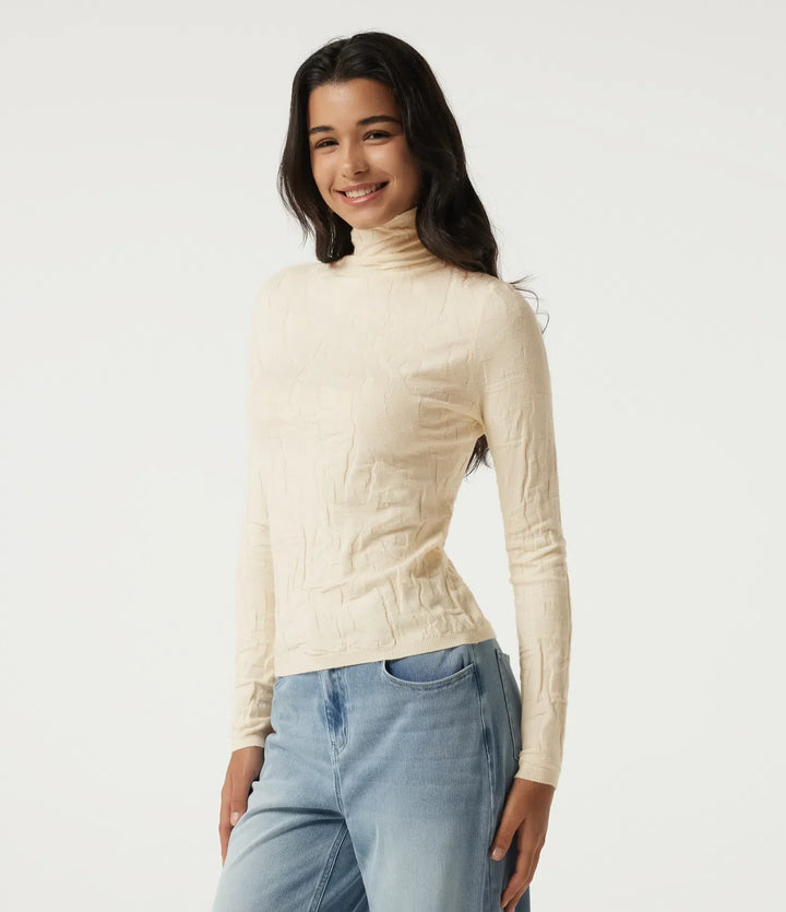 High Neck Long Sleeve Slim Work Jumper