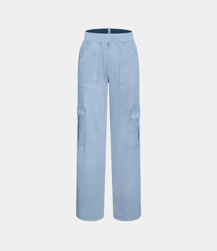 Halara Flex Mid Rise Pockets Straight Leg Casual Cargo Jeans