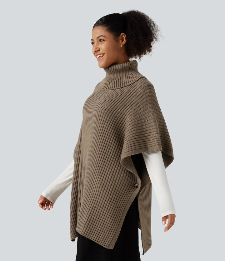 High Neck Batwing Half Sleeve Casual Jumper