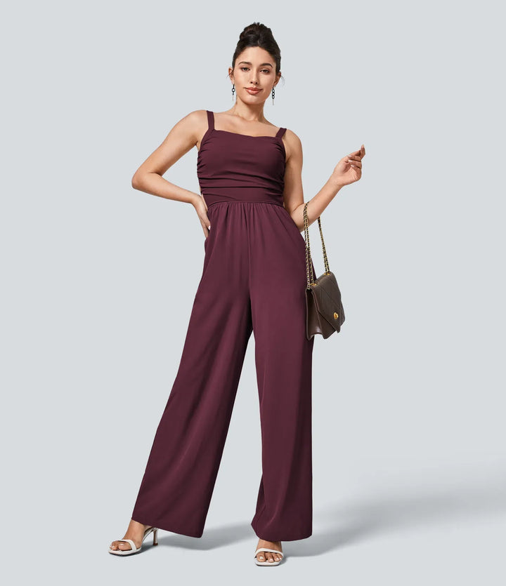 Breezeful Lace Up Pocket Quick Dry Casual Jumpsuit