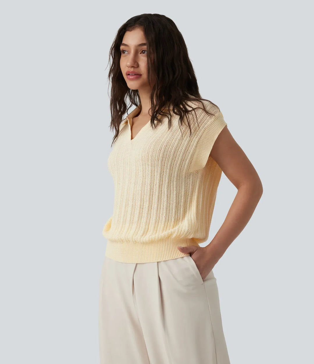 Polo Cap Sleeve Work Jumper