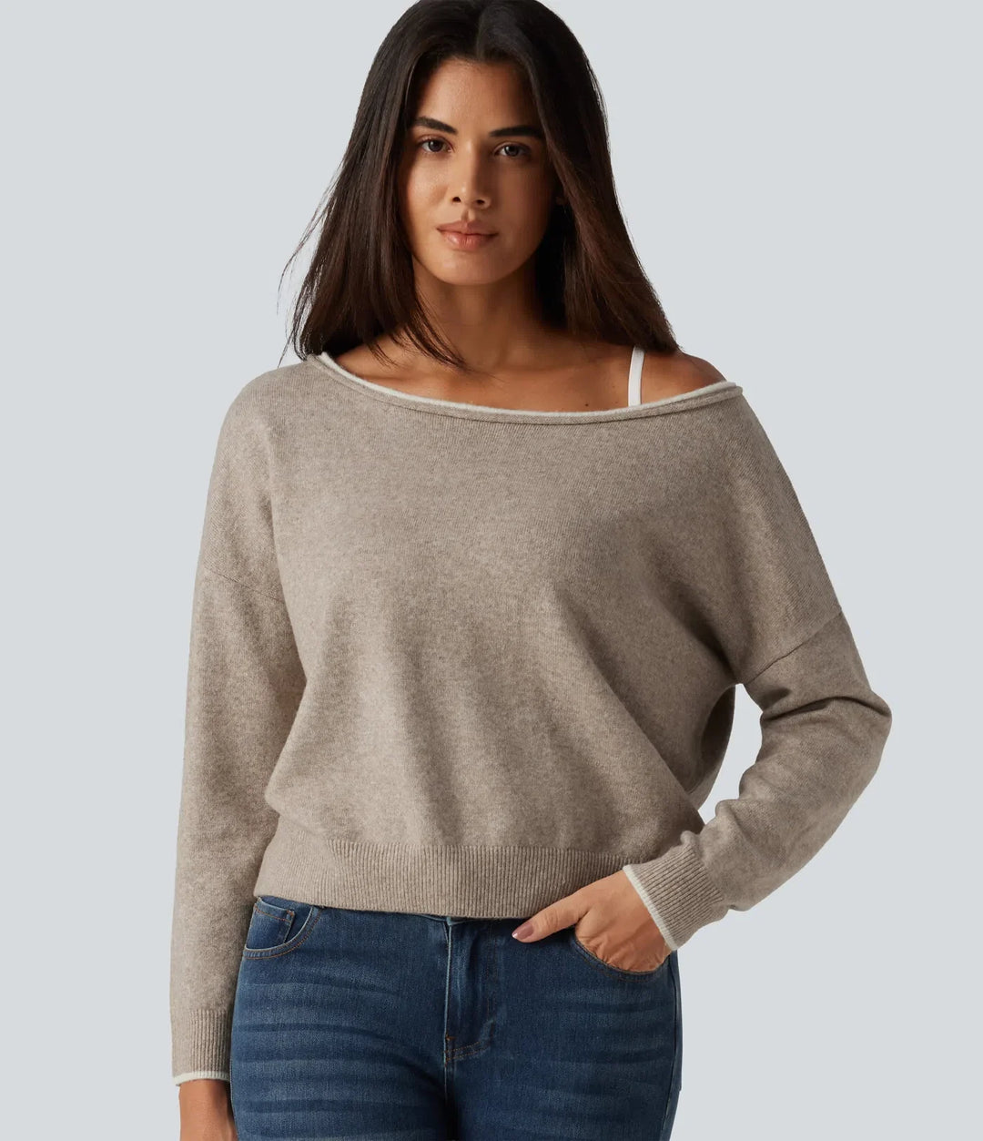 One Shoulder Long Sleeve Casual Jumper