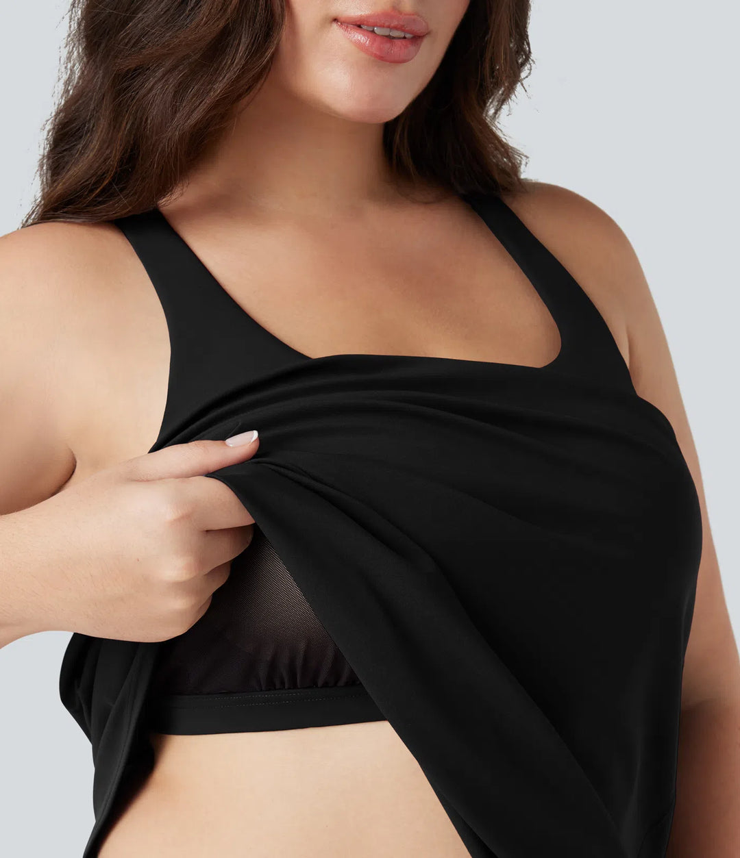 Plus Size Halara UltraSculpt Round Neck Curved Hem Running Tank Top
