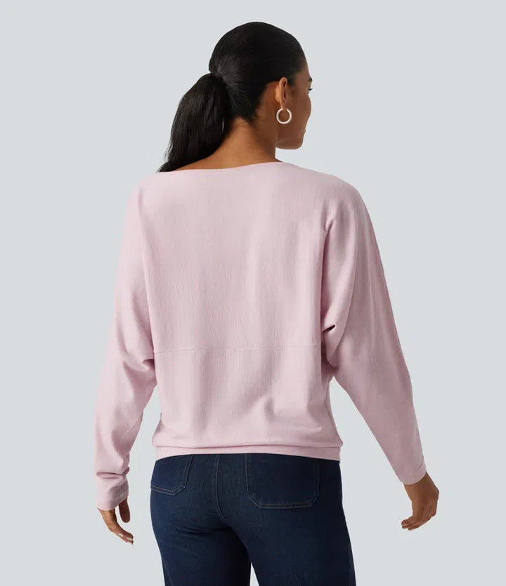 Boat Neck Long Sleeve Casual Jumper