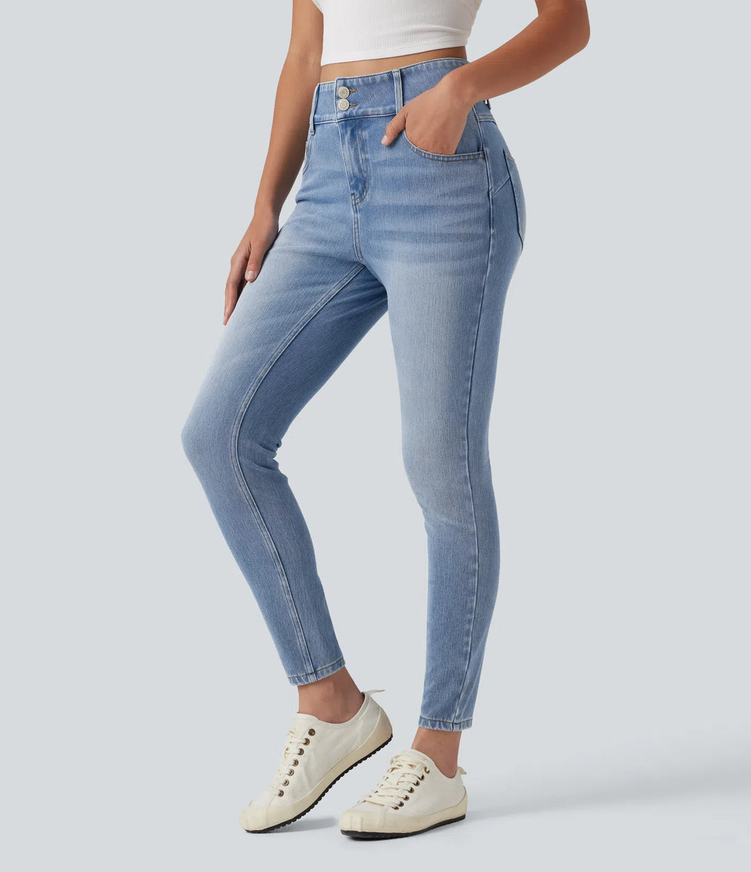 Halara Flex Mid Rise Skinny Casual Jeans with Pockets