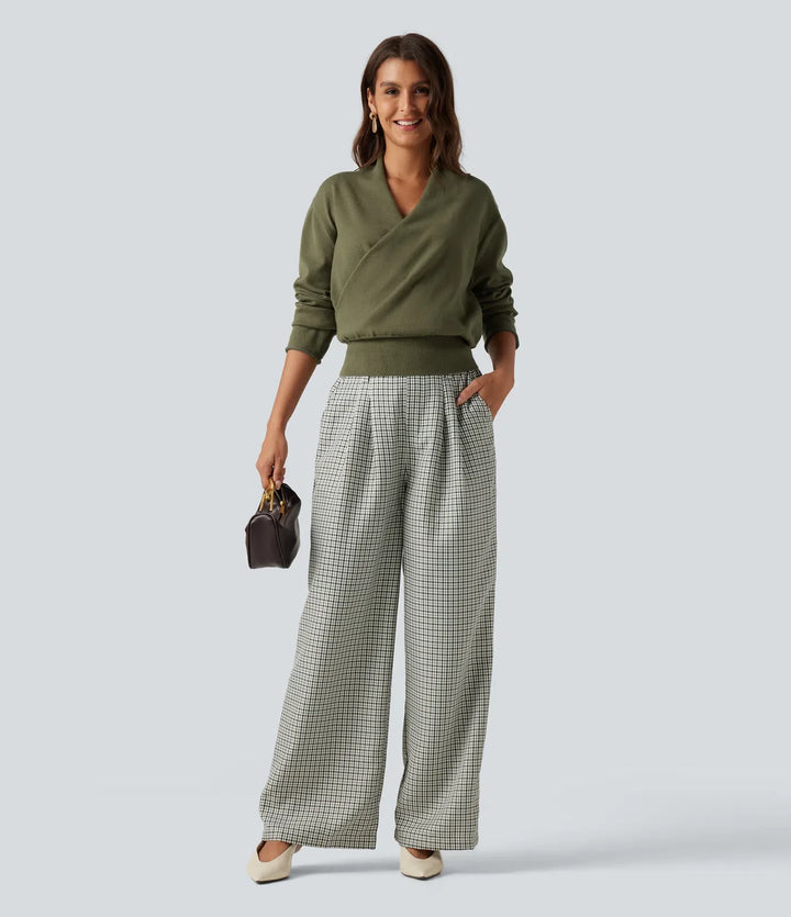 V Neck Long Sleeve Casual Jumper