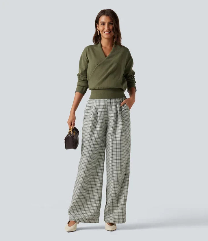 V Neck Long Sleeve Casual Jumper