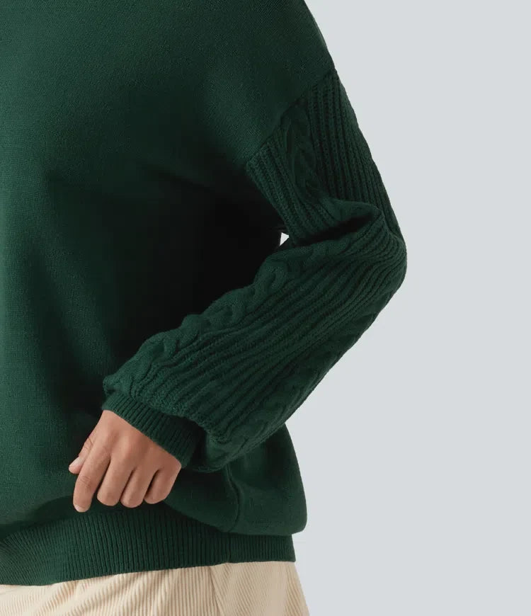 Round Neck Long Sleeve Relaxed Work Jumper