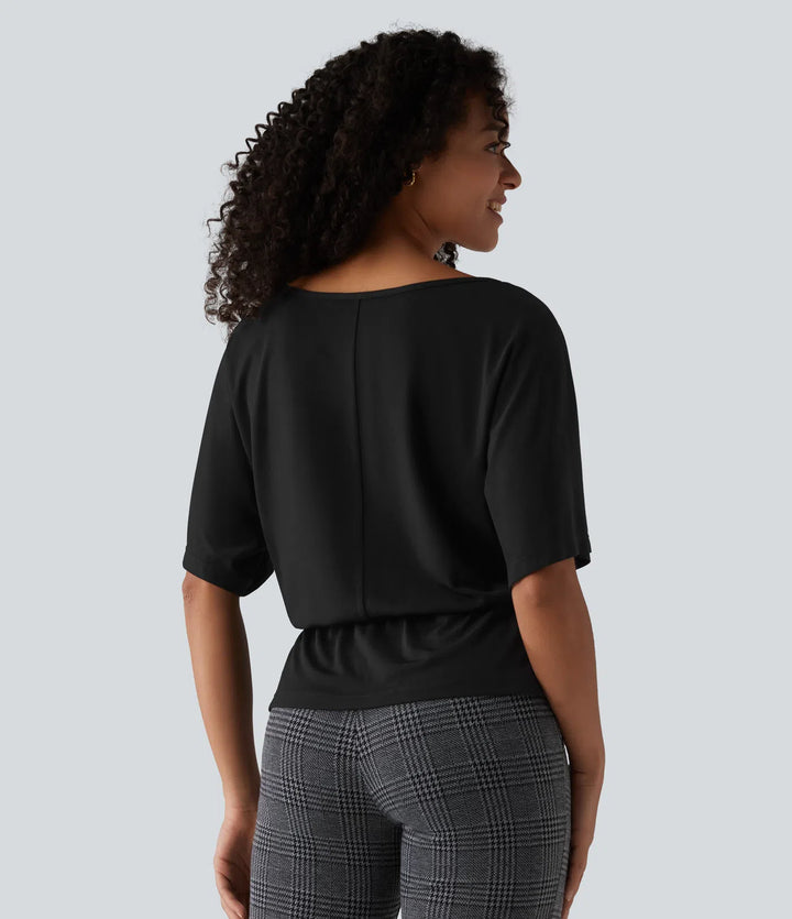 Boat Neck Half Sleeve Work T-Shirt