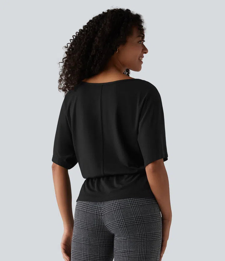 Boat Neck Half Sleeve Work T-Shirt