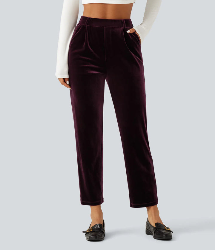 Halara Flex High Waisted Velvet Work Trousers with Pockets