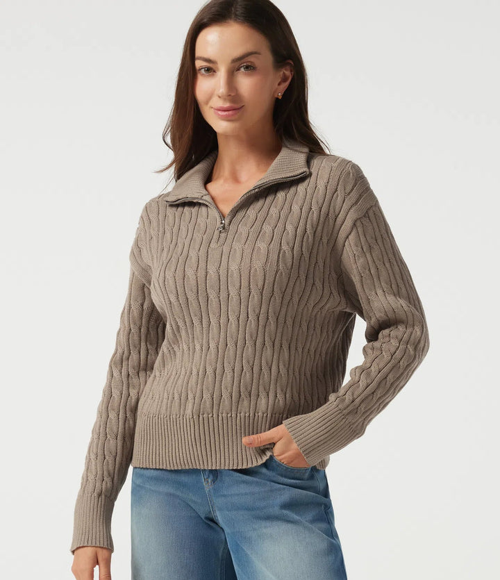 Mock Neck Long Sleeve Work Jumper