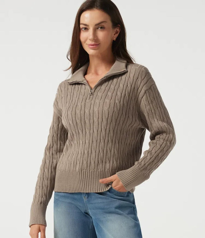 Mock Neck Long Sleeve Work Jumper