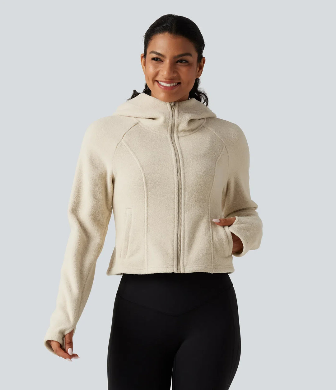 Hooded Long Sleeve 2-Piece Hiking Windbreaker Jacket with Pockets