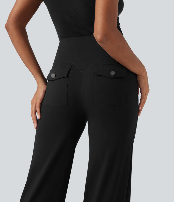 Halara UltraSculpt High Waisted Tummy Control Straight Leg Work Trousers with Pockets