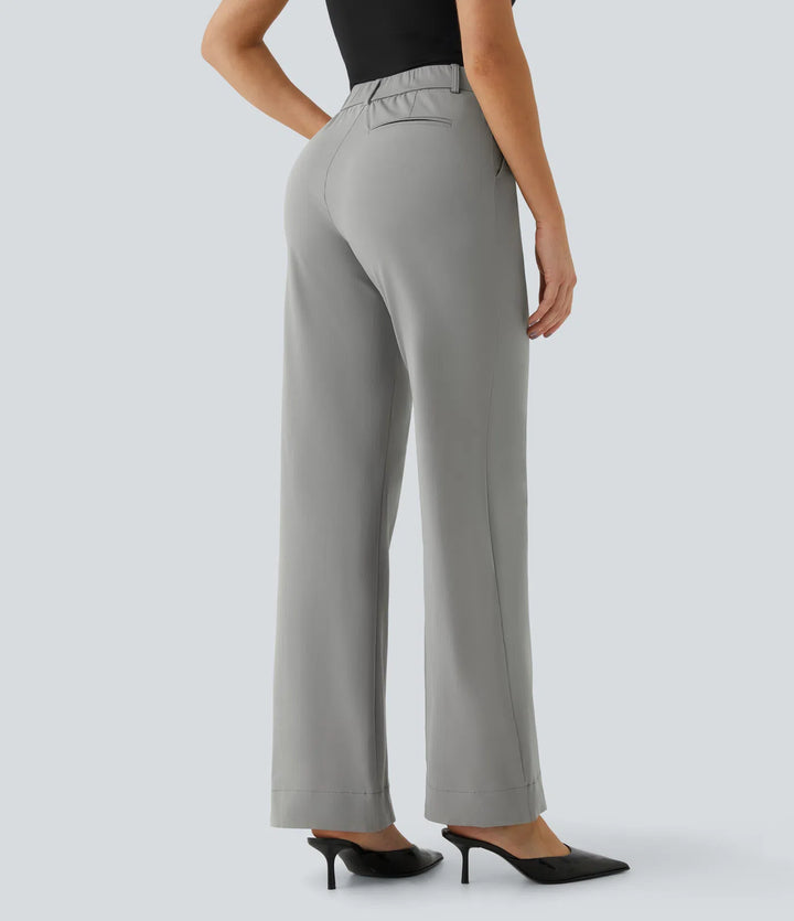 Halara Flex Mid Rise Pocket Straight Leg Work Trousers