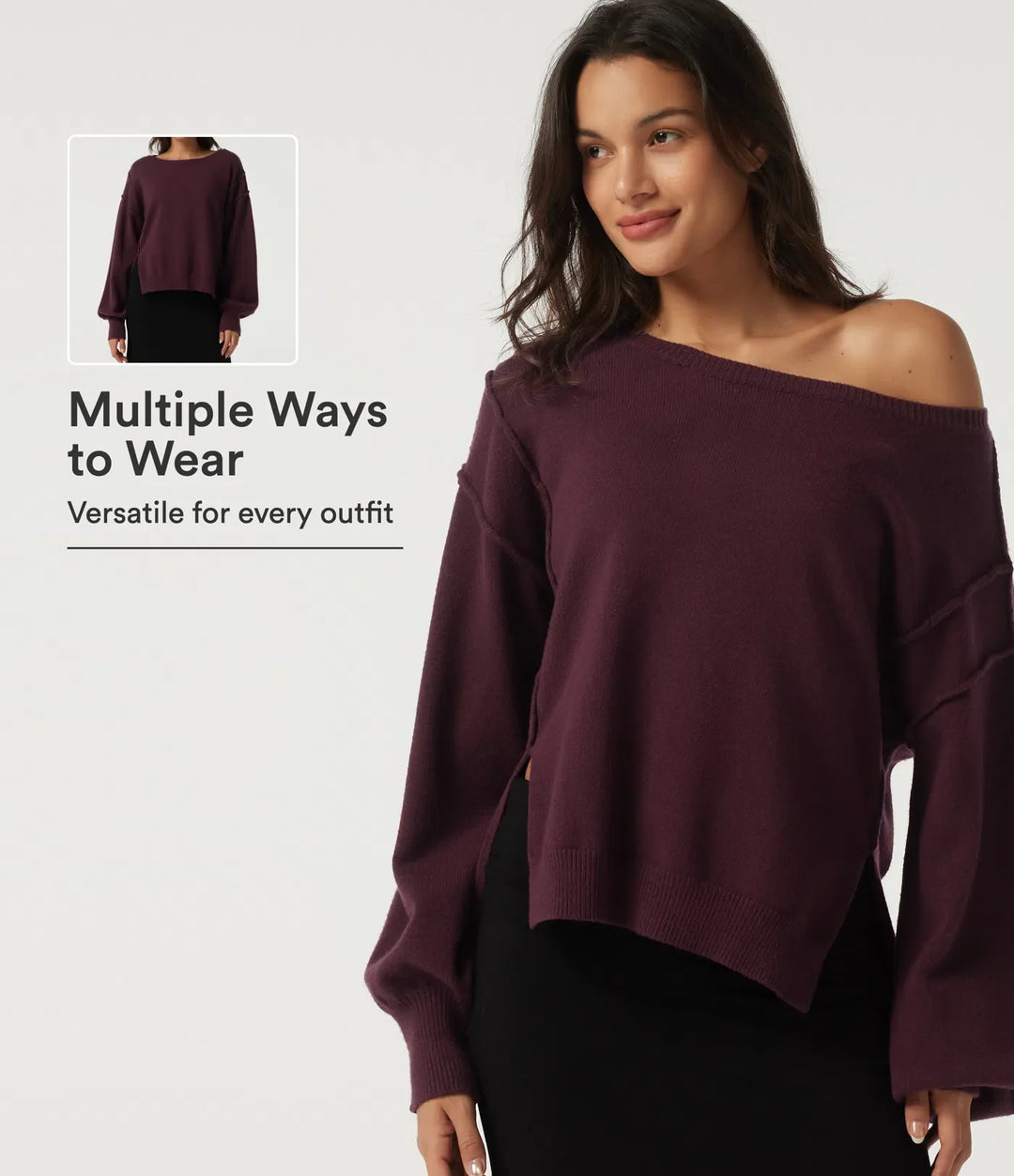 One Shoulder Long Sleeve Casual Jumper