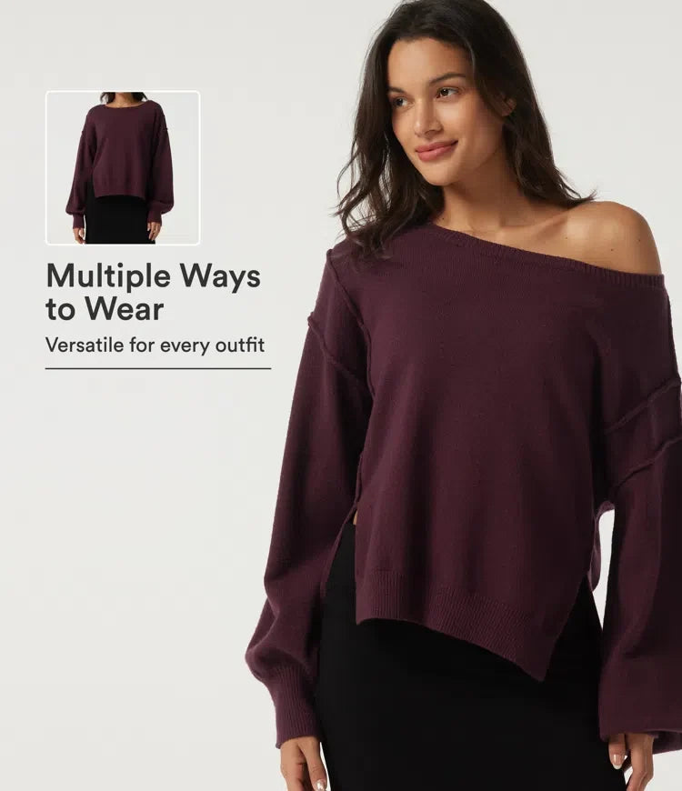 One Shoulder Long Sleeve Casual Jumper