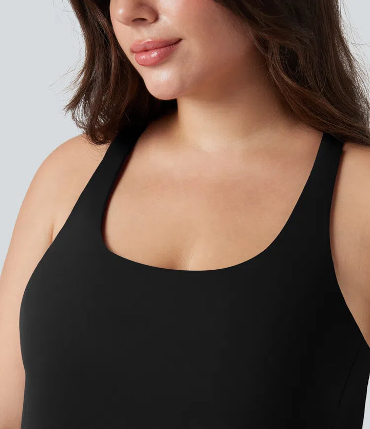 Plus Size Halara UltraSculpt Round Neck Curved Hem Running Tank Top
