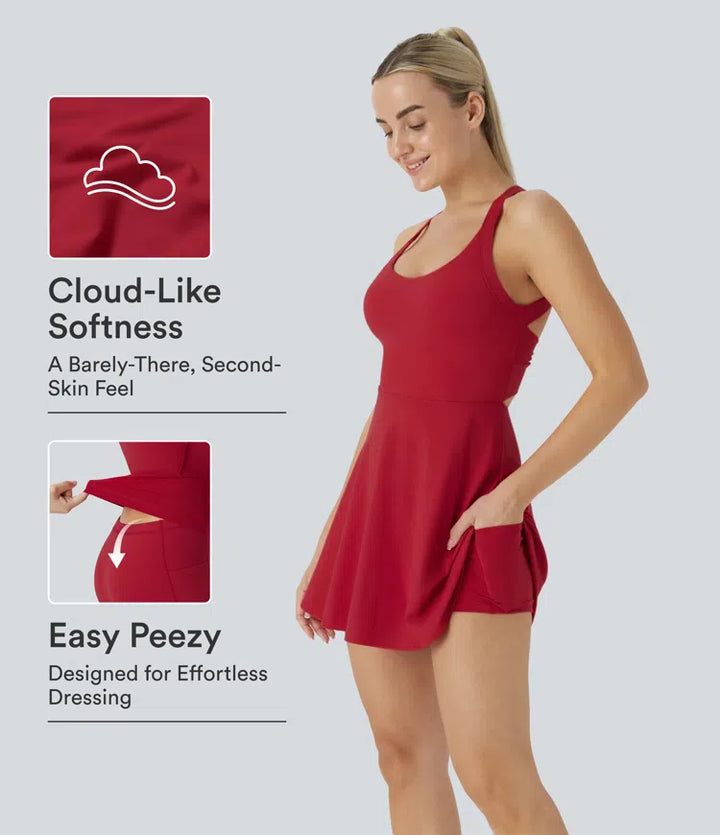 SoftlyZero Airy Backless Twisted InstantCool Dance Active Dress-Easy Peezy Edition