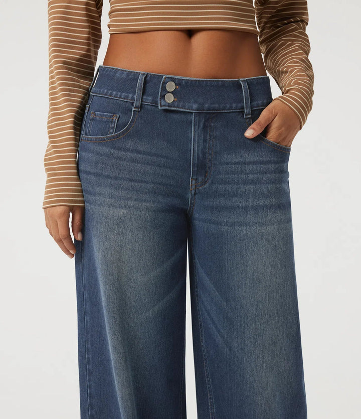 Halara Flex Low Rise Baggy Casual Cotton Jeans with Pockets