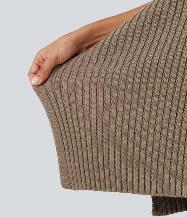 High Neck Batwing Half Sleeve Casual Jumper