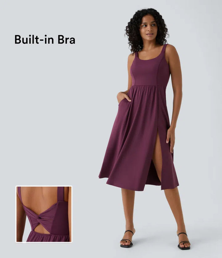 Padded Midi Casual Dress A-D Cups