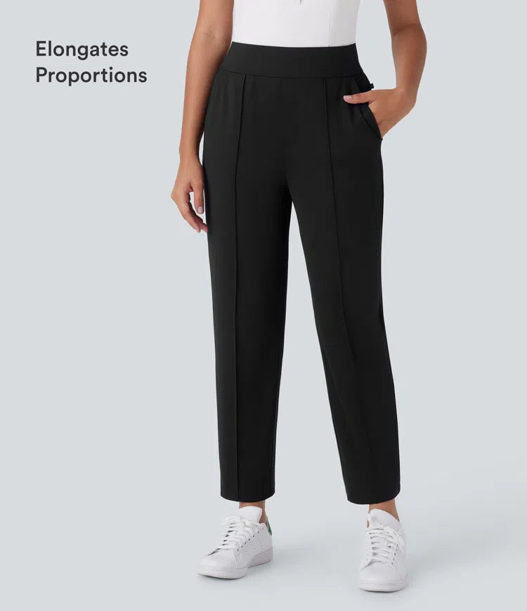 Mid High Waisted Pockets Quick Dry Golf Trousers-Golf Tee-UPF40+