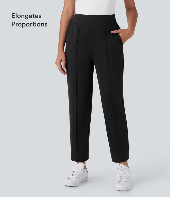 Mid High Waisted Pockets Quick Dry Golf Trousers-Golf Tee-UPF40+