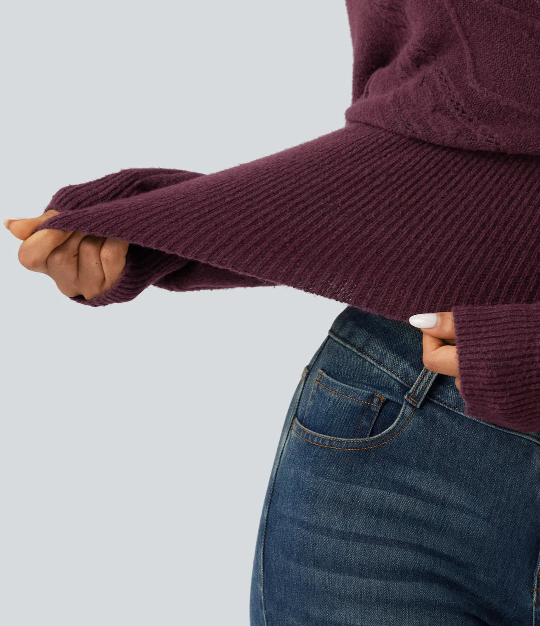 V Neck Long Sleeve V Back Casual Jumper