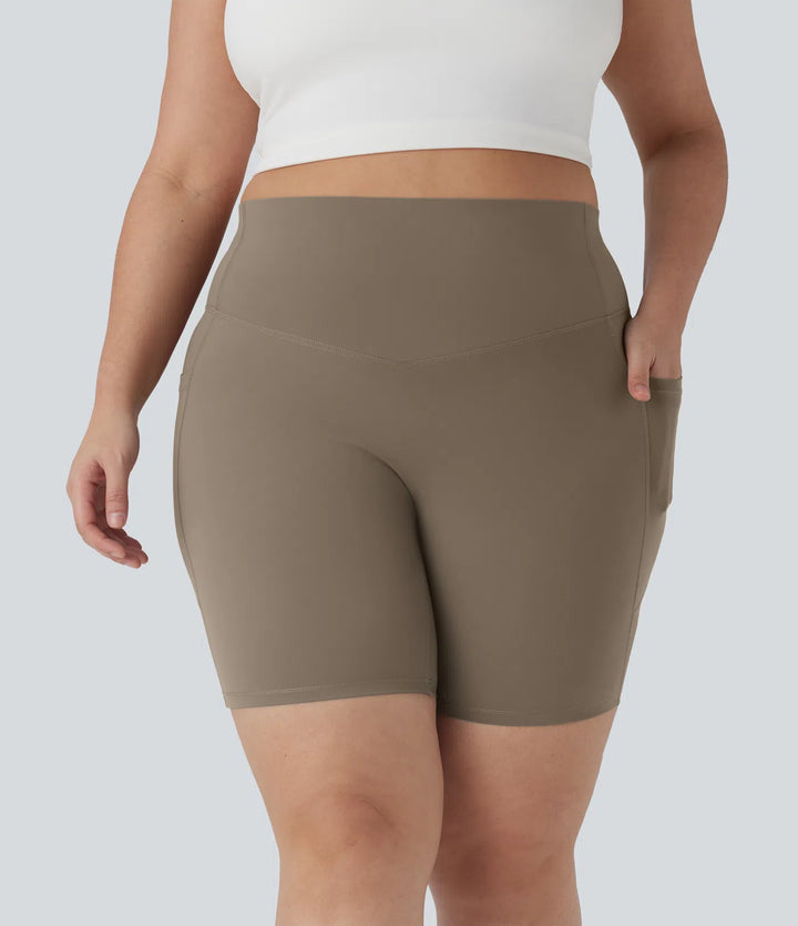 Halara UltraSculpt High Waisted Tummy Control Shaping Training Plus Size Biker Shorts 7&