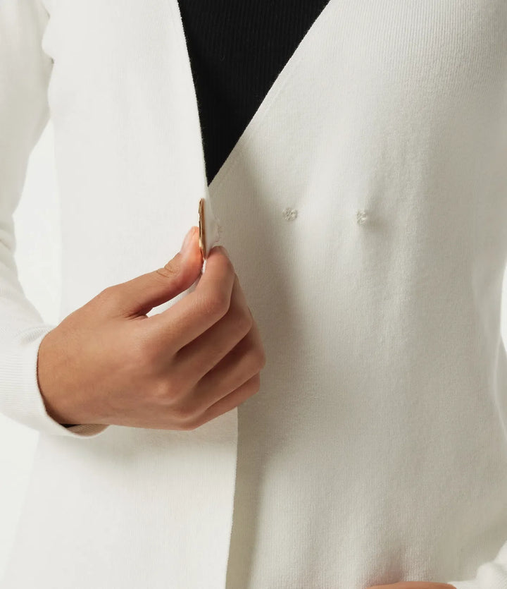 V Neck Long Sleeve Open Front Work Cardigan