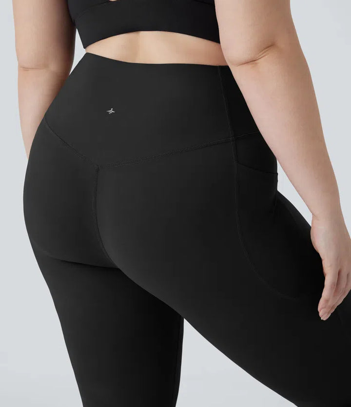 Halara UltraSculpt High Waisted Tummy Control Pocket Shaping Yoga Bootcut Plus Size Leggings