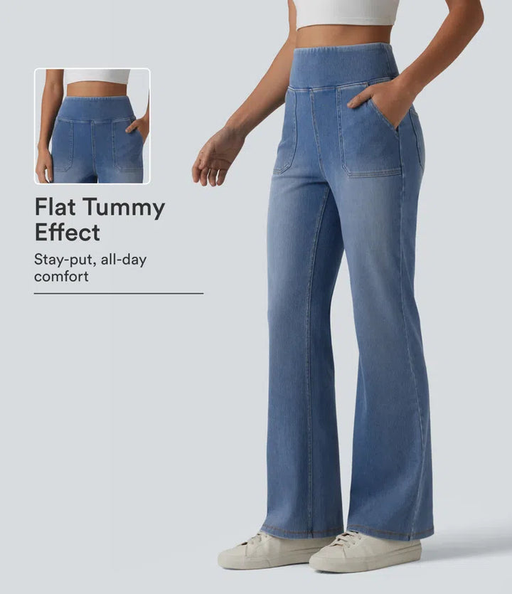 Halara Flex High Waisted Tummy Control Bootcut Casual Jeans with Pockets