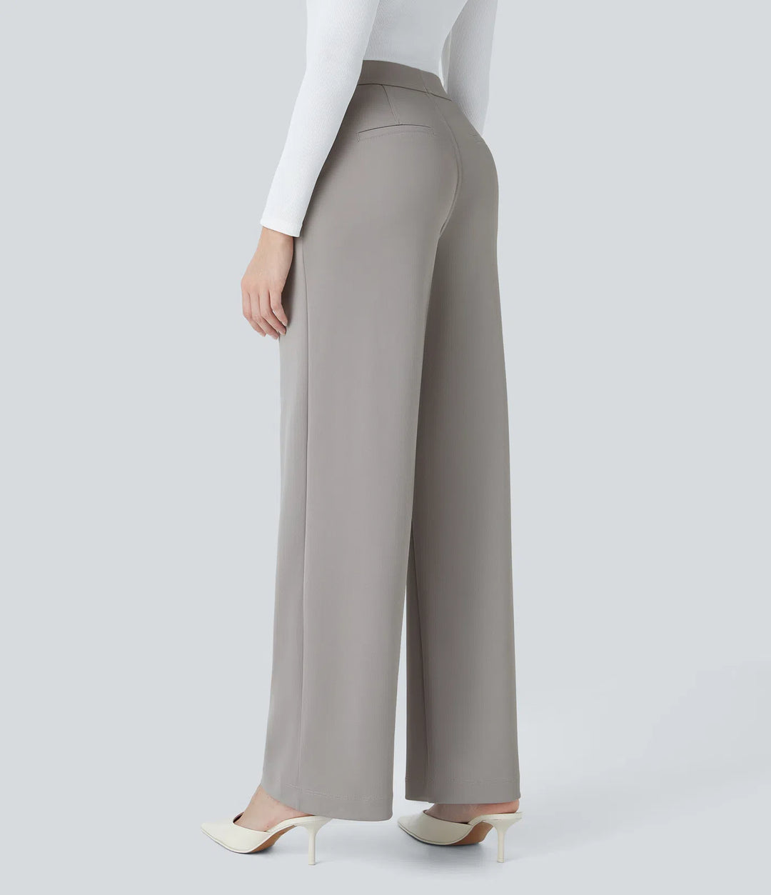 Halara Flex High Waisted Pocket Straight Leg Crepe Work Trousers