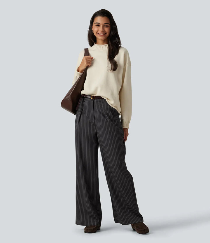 Mock Neck Long Sleeve Work Jumper
