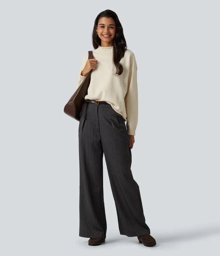 Mock Neck Long Sleeve Work Jumper