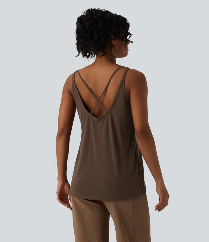 U Neck Relaxed Casual Tank Top