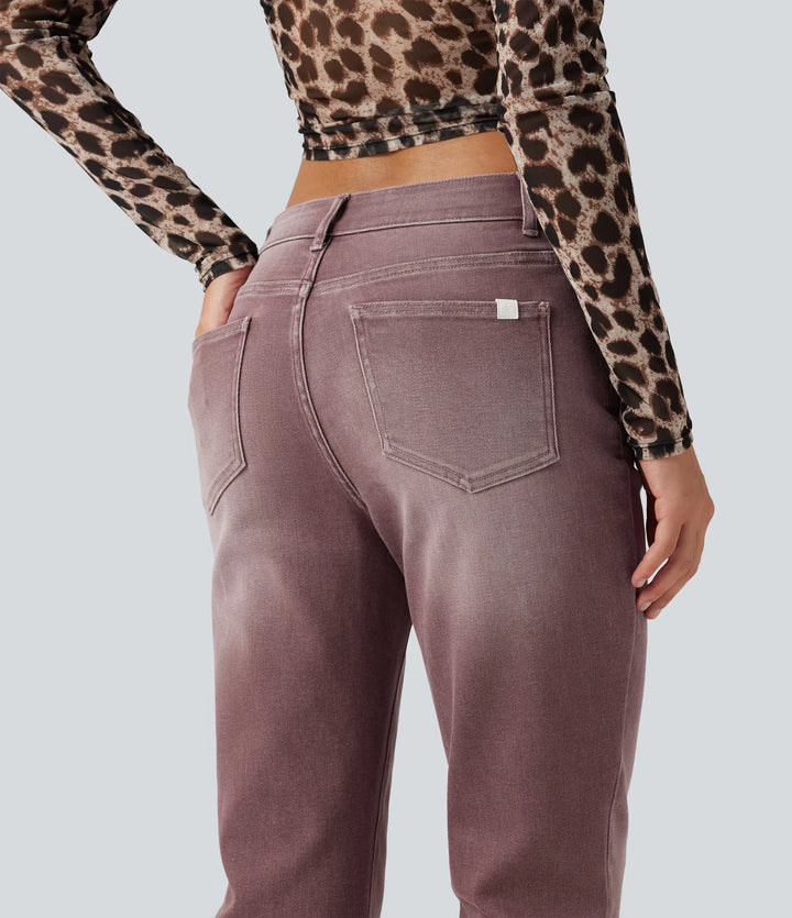 Low Rise Bootcut colourful Casual Jeans with Pockets