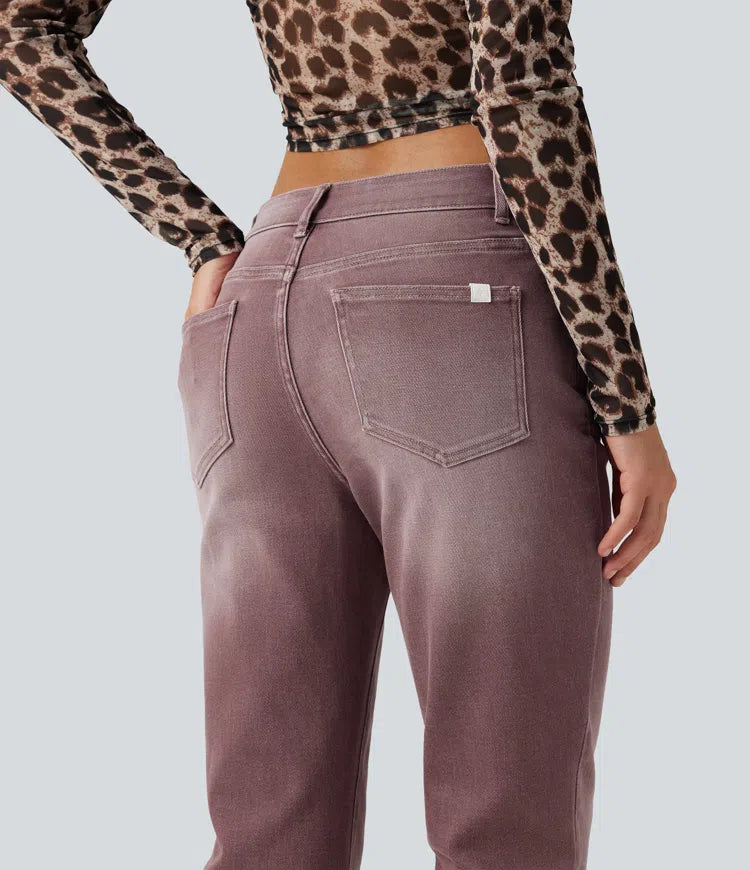 Low Rise Bootcut colourful Casual Jeans with Pockets