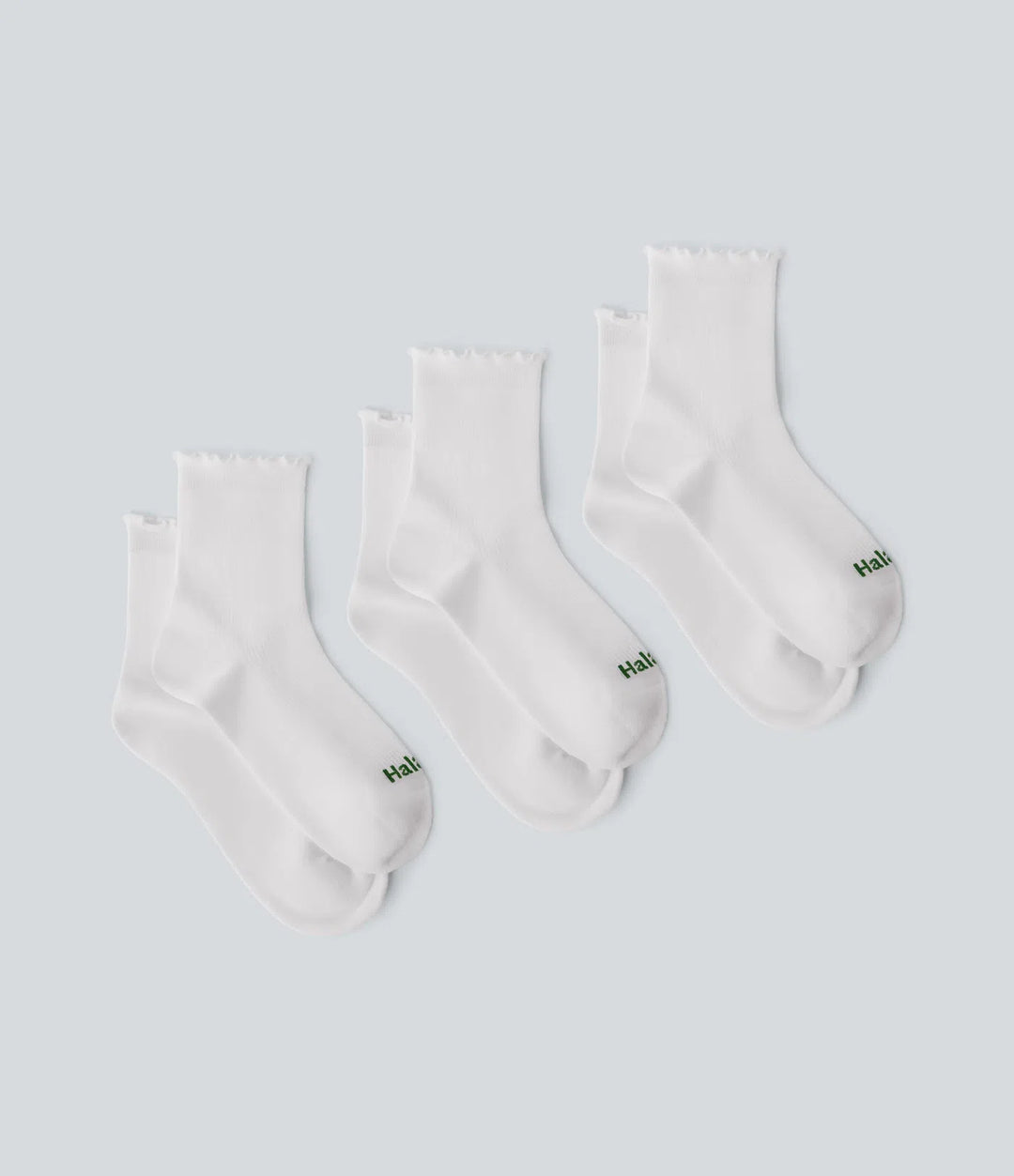 3 Pcs Halara Logo Frill Casual Mid-Calf Socks Set