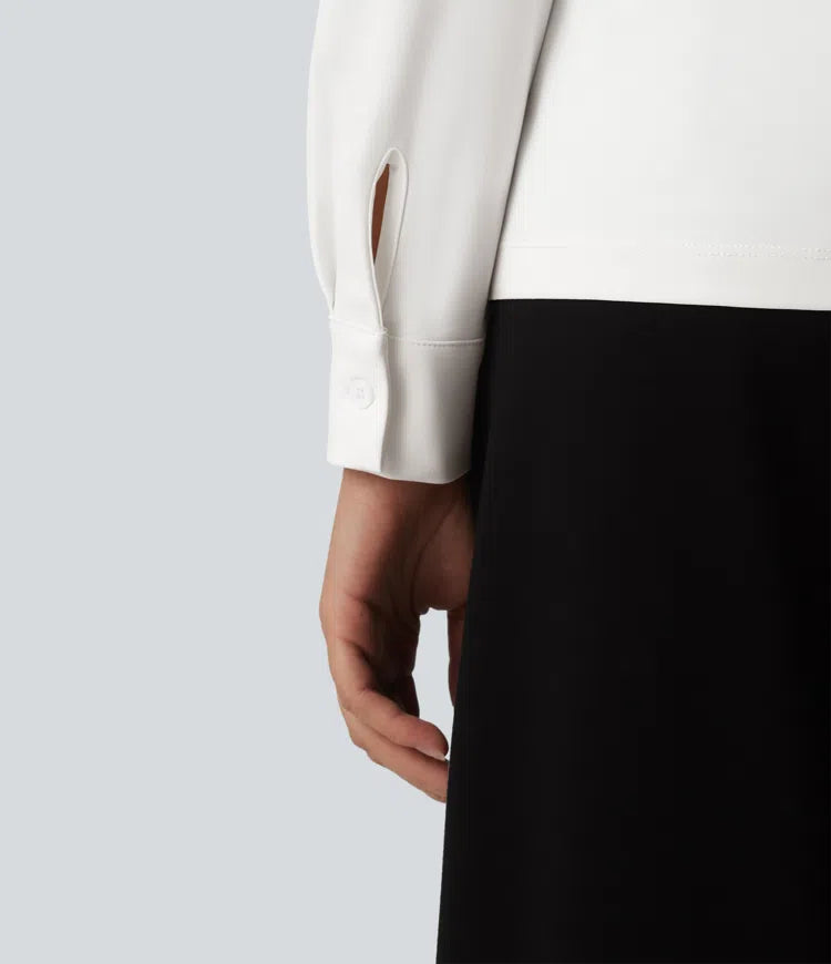 Wrinkle Recovery Collar Long Sleeve Quick Dry Work Shirt