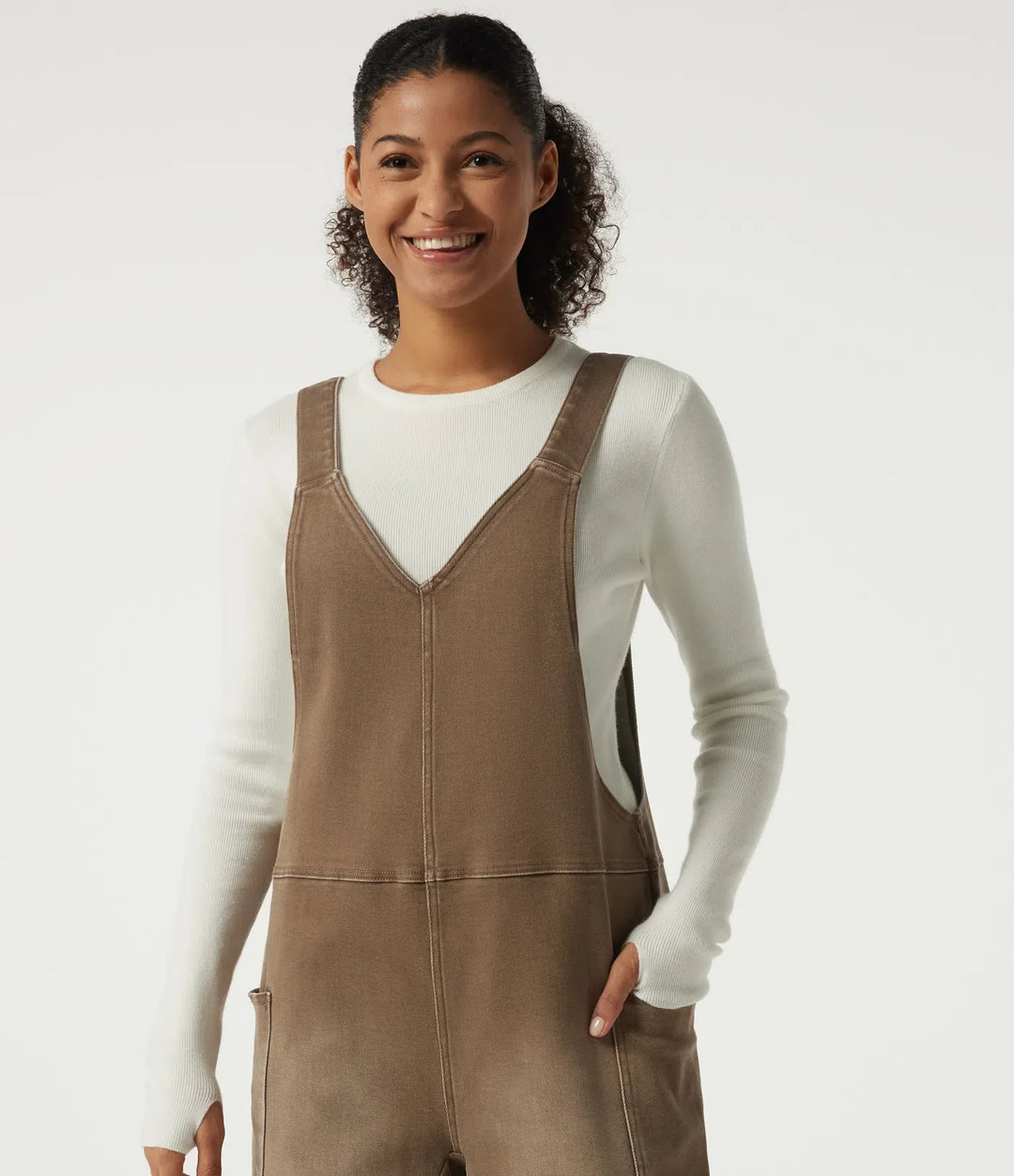 V Neck Baggy Colorful Denim Casual Cotton Overalls with Pockets