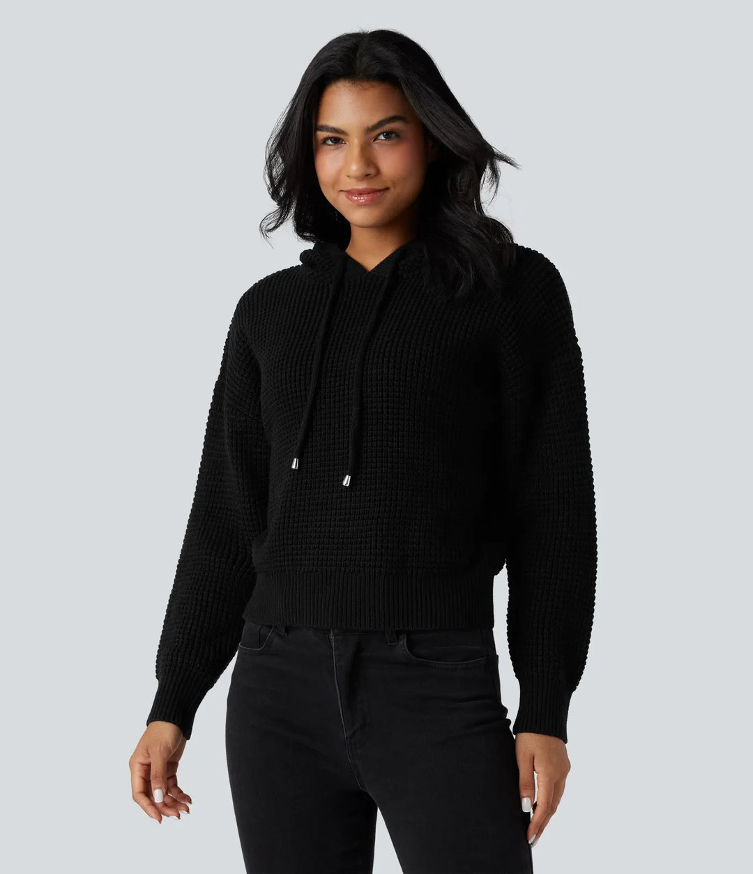 Hooded Drawstring Long Sleeve Casual Jumper