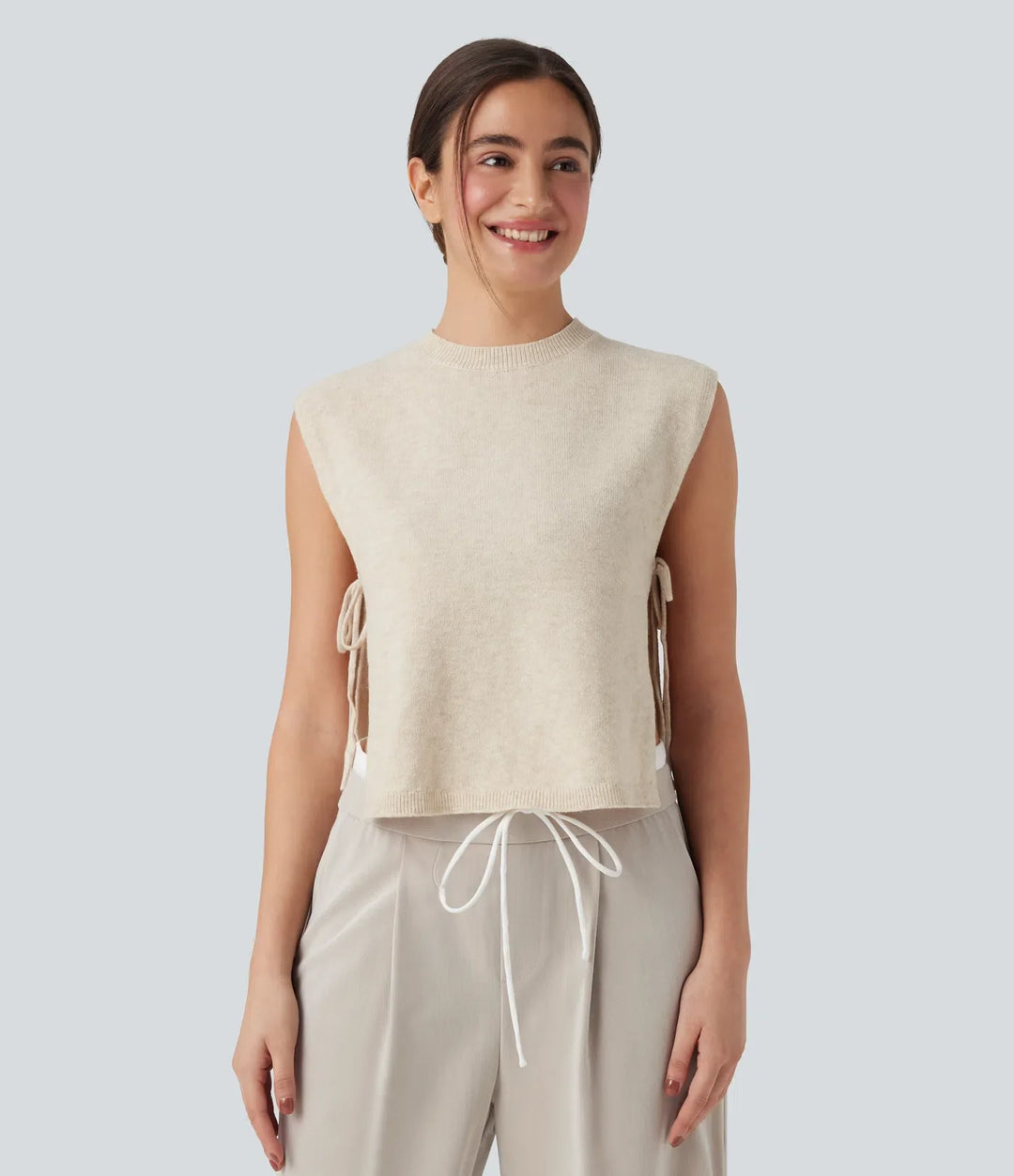 Round Neck Tie Work Jumper Vest