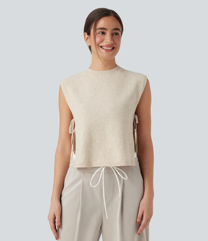 Round Neck Tie Work Jumper Vest